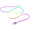 Laidas REAL-EL MFI PD USB Type C - Lightning Rainbow 1m, vaivorykštės spalvos