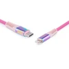 Laidas REAL-EL MFI PD USB Type C - Lightning Rainbow 1m, vaivorykštės spalvos