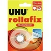 Lipni juosta UHU Rollafix, 19mmx25m, skaidri, su laikikliu
