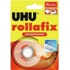 Lipni juosta UHU Rollafix, 19mmx25m, skaidri, su laikikliu