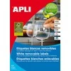 Lipnios etiketės Apli, A4, 36,8x23,8mm, nuimamos, 55 etiketės lape, 100 lapų