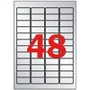 Lipnios etiketės Apli, A4, 45.7x21.2mm, 48 etiketės lape, 20 lapų, sidabrinės spalvos