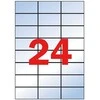Lipnios etiketės Apli, A4, 70x37mm, 24 etiketės lape, matinės, 20 lapų, skaidrios