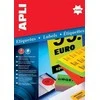 Lipnios etiketės Apli, A4, 91,1x67,7mm , 8 etiketės lape, 20 lapų, neoninės oranžinės spalvos