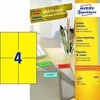 Lipnios etiketės Avery Zweckform, 105x148mm, 4 etiketės lape, 100 lapų, geltonos spalvos