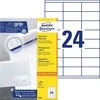 Lipnios etiketės Avery Zweckform, 70x35mm, A4, 24 etiketės lape, 100 lapų, baltos spalvos