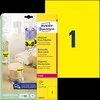 Lipnios etiketės Avery Zweckform, A4, 210x297mm, 25 lapai, neoninės geltonos spalvos