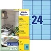 Lipnios etiketės Avery Zweckform, A4, 70x37mm, 100 lapų, 24 etiketės lape, mėlynos spalvos
