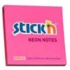 Stickn Lipnūs lapeliai Stick´N 21165, 76x76mm, 100 lapelių,neoninės rožinės spalvos
