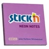 Stickn Lipnūs lapeliai Stick´N 21210, 76x76mm, 100 lapelių, neoninės violetinės spalvos