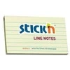 Lipnūs lapeliai Stick´N, 76x127mm, 100 lapelių, geltonos spalvos, linijomis
