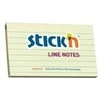 Lipnūs lapeliai Stick´N, 76x127mm, 100 lapelių, geltonos spalvos, linijomis
