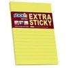Lipnūs lapeliai Stick´N Extra Sticky 21667, 150x101mm, 90 lapelių, neoninės geltonos spalvos, linijomis