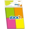 Lipnūs lapeliai StickN 21091, 38x51mm, 4 spalvos po 50vnt, įvairių neoninių spalvų, blisteryje