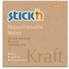 Lipnūs lapeliai StickN 21639 76x76mm , 100 lapelių, kraft