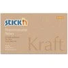 Lipnūs lapeliai StickN 21640 76x127mm, 100 lapelių, kraft