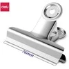 Metaliniai spaustukai DELI 76mm sidabrinės spalvos, 6vnt./pak.