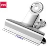 Metaliniai spaustukai DELI 76mm sidabrinės spalvos, 6vnt/pak