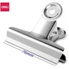 Metaliniai spaustukai DELI 76mm sidabrinės spalvos, 6vnt/pak
