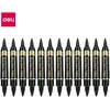 Permanentinis žymeklis DELI S555 su dviem antgaliais, juodas