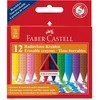 Plastikinės kreidelės Faber-Castell Grip, tribriaunės, 12 spalvų