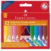 *Plastikinės kreidelės Faber-Castell Grip Jumbo, tribriaunės, 12 spalvų