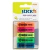 Plastikiniai žymekliai Stick´N 26004. ´Parašas čia´. 45x12mm. 5 spalvos po 30 vnt. blisteryje