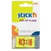 *Plastikiniai žymekliai Stick´N 26015, ´Parašas čia´, 45x25mm, 50vnt., neoninės geltonos spalvos, blisteryje
