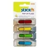 *Plastikiniai žymekliai Stick´N 26018, 45x12mm, strėlytės formos, 4 spalvos po 30 vnt.,blisteryje