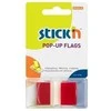 Plastikiniai žymekliai Stick´N 26021, 45x25mm, 50vnt., raudonos spalvos, blisteryje