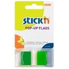 Anna Zaradna Plastikiniai žymekliai Stick´N 26023, 45x25mm, 50vnt., neoninės žalios spalvos, blisteryje