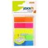 Plastikiniai žymekliai StickN 26070, 45x12,5mm, 5x20L, įvairių spalvų, blisteryje