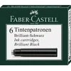 Rašalo kapsulės Faber-Castell, 6 vnt, juodos spalvos
