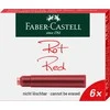 *Rašalo kapsulės Faber-Castell, raudonos spalvos, 6vnt