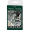 Rašikliai piešimui Faber-Castell Pitt Artist Pen Juodas&Pilkas, 8vnt