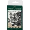 Faber-Castell - Pitt Artist Pen India rašalinis rašiklis, piniginė iš 8, juodas (167158)