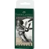 Faber Castell - 6 pitų dailininko rašiklis, teptukas - Juodas (167154)