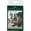 Rašikliai piešimui Faber-Castell Pitt Artist Pen #199, 8vnt (XXS,S,F,M,1.5,C,B,FH)