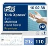 Servetėlės Tork Multifold Premium Soft H2 (100288), 2 sluoksniai, baltos spalvos, 110 lapelių