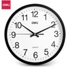 Sieninis laikrodis Deli 9005, ø30 cm, juodos spalvos rėmelis