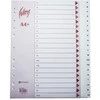 Skiriamieji lapai College, A4+, A-Z, plastikiniai, baltos spalvos