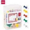Smeigtukai DELI 10mm 35vnt/pak, įvairių spalvų