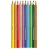 Spalvoti akvareliniai pieštukai Faber-Castell Grip Jumbo, tribriauniai, 12 spalvų,