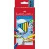 Spalvoti pieštukai Faber-Castell Junior Grip, tribriauniai, 10 spalvų, su drožtuku
