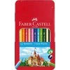Spalvoti pieštukai Faber-Castell Knights, 12 spalvų, metalinėje dėžutėje