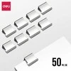 Spaustukai segikliui DELI 8591, sidabrinės spalvos, 50vnt