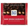 Tamsusis šokoladas Ritter Sport, su neskaldytais lazdynų riešutais, 100g
