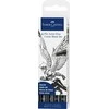 Teptukinių rašiklių rinkinys Faber-Castell Pitt Comic, įvairių storių, juodos spalvos