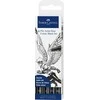 Teptukinių rašiklių rinkinys Faber-Castell Pitt Comic, įvairių storių, juodos spalvos