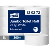Neutralna Linia Produktow Tualetinis popierius Tork Advanced Jumbo T1, 120272, 2 sluoksniai, 360m, 1800 lapelių, baltos spalvos, 1vnt